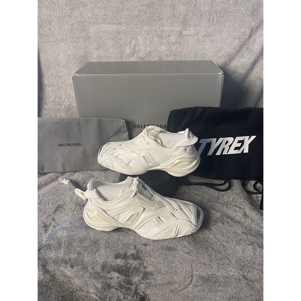 Balenciaga White Rubber and Mesh Tyrex Sneakers Monochrome Size  EU 38/US 7.5